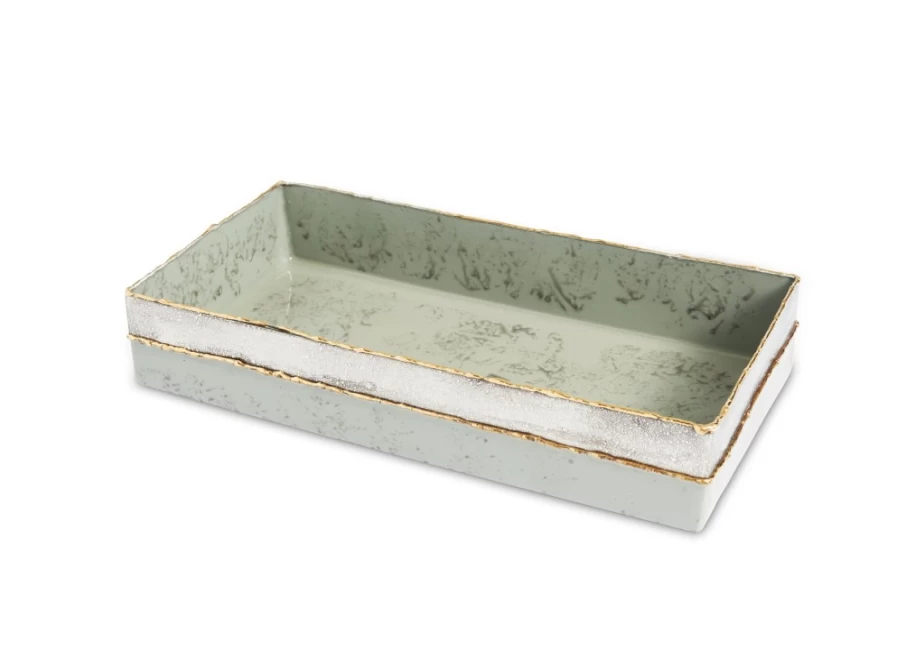 Julia Knight 9" Mist-Colored Guest Towel Tray - Elegant Bathroom Decor