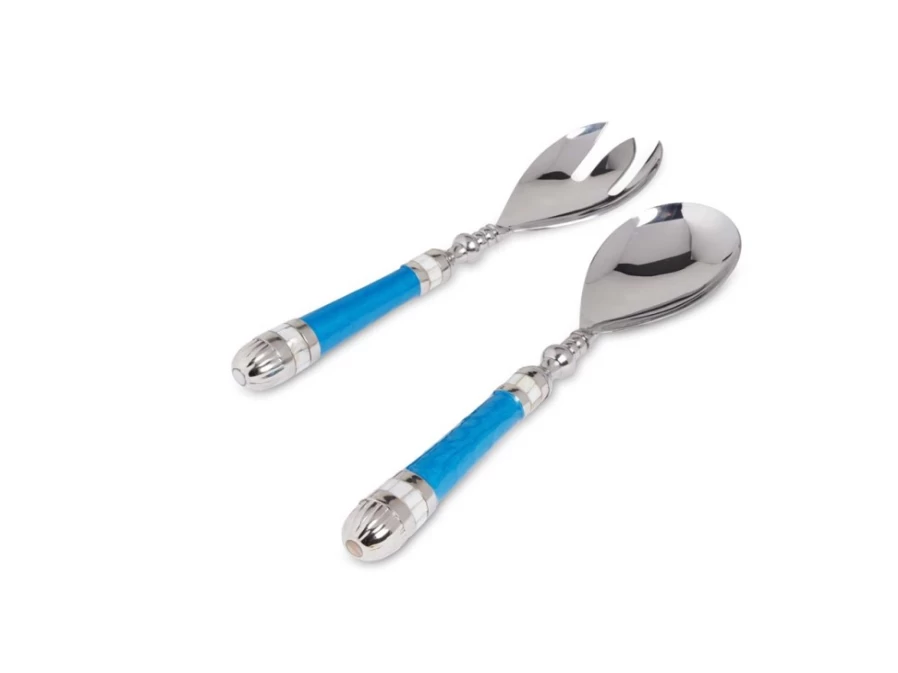 Julia Knight Classic Teal Salad Serving Set - Elegant Dining Utensils for Fresh Greens