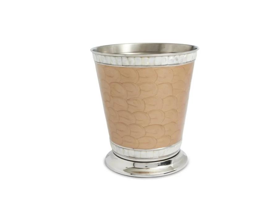Julia Knight 9.75-Inch Classic Toffee Brown Wastebasket | Small Trash Can for Bathroom, Office, or Bedroom