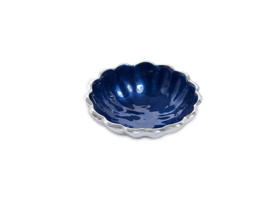 Julia Knight 4" Petite Bowl - Handcrafted Sapphire Blue Peony Design - Elegant Decorative Ceramic Bowl