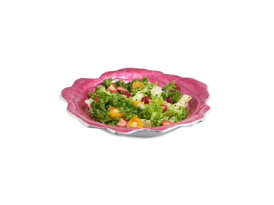 Julia Knight 15-inch Decorative Rose Bowl in Raspberry Pink - Handcrafted Ceramic Serving Bowl for Dining & Home Decor
