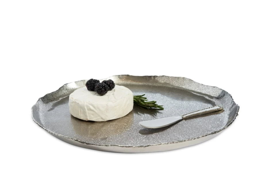 Julia Knight 13-Inch Frosted Glass Round Serving Tray - Cascade Collection