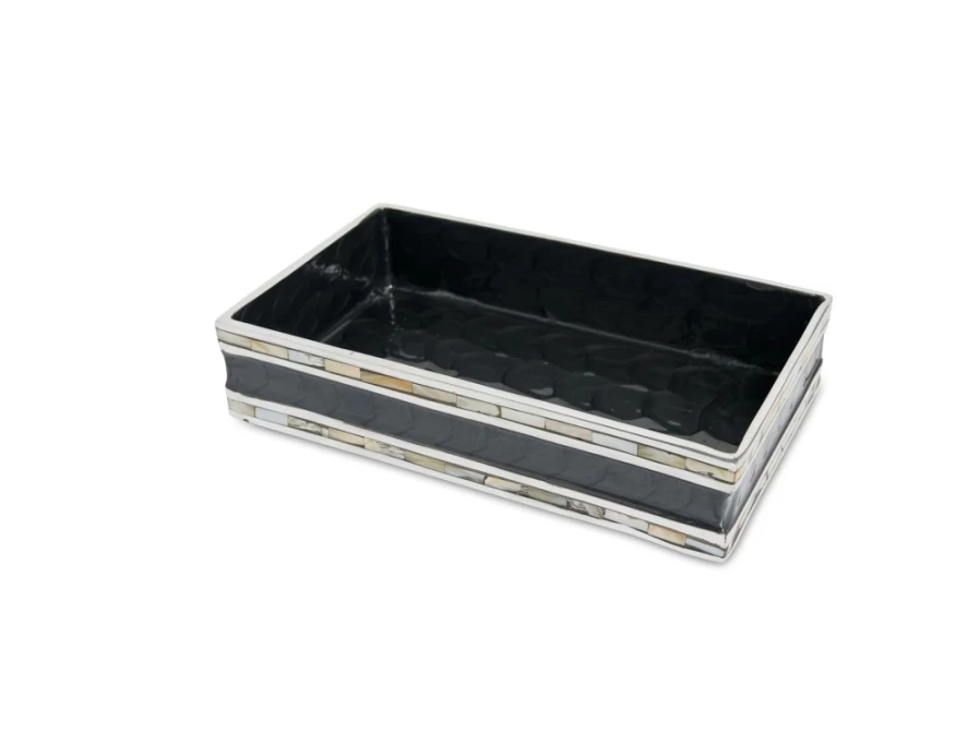 Julia Knight 9" Classic Caviar Guest Towel Tray - Elegant Bathroom Decor