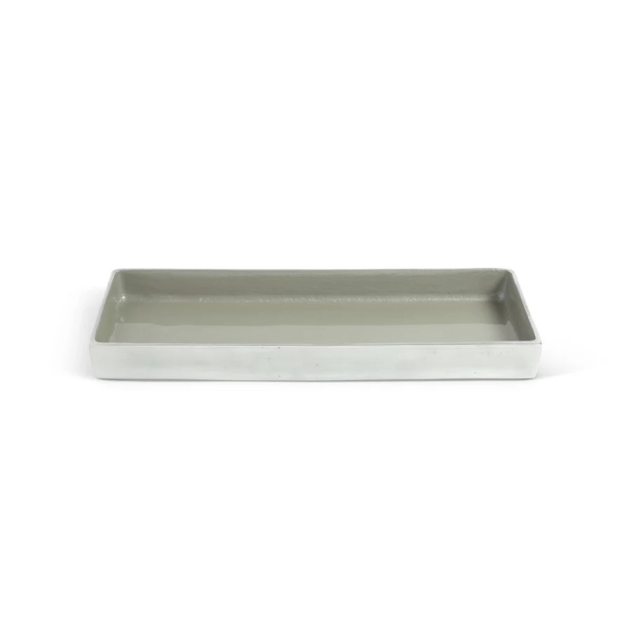 Julia Knight 14" Platinum Rectangular Serving Tray - Elegant Dining & Entertaining Dish