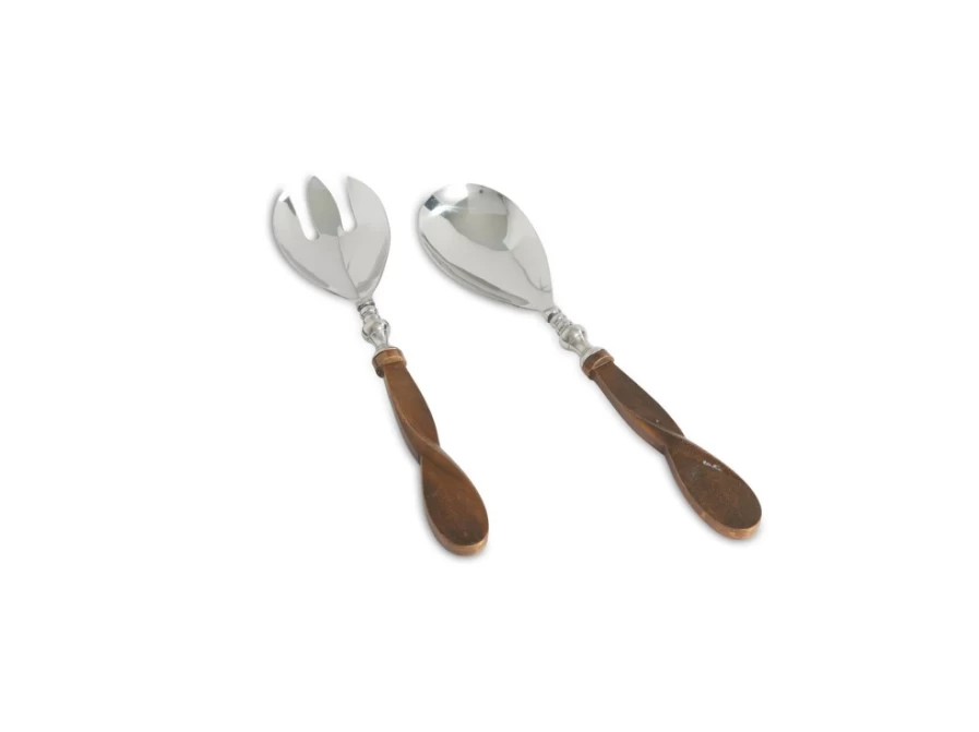 Julia Knight Bronze Eclipse Salad Serving Set - Elegant Dining Utensils for Entertaining