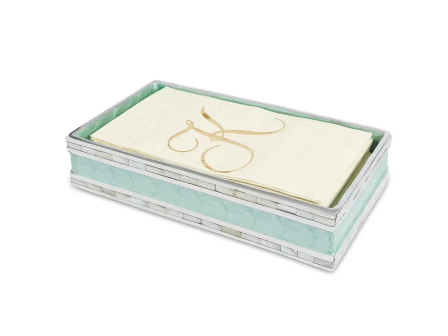 Julia Knight 9-Inch Classic Aqua Guest Towel Tray - Elegant Bathroom Decor