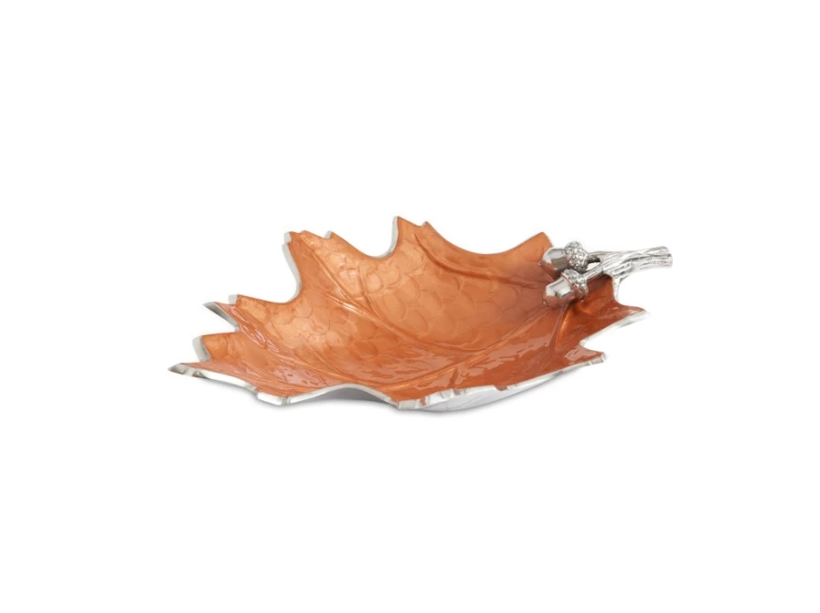 Julia Knight 15-Inch Oak Leaf Shaped Decorative Bowl for Spices and Display