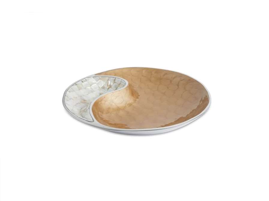 Julia Knight 13" Yin Yang Design Premium Toffee Serving Bowl - Classic Dual-Compartment Candy Dish for Home & Parties