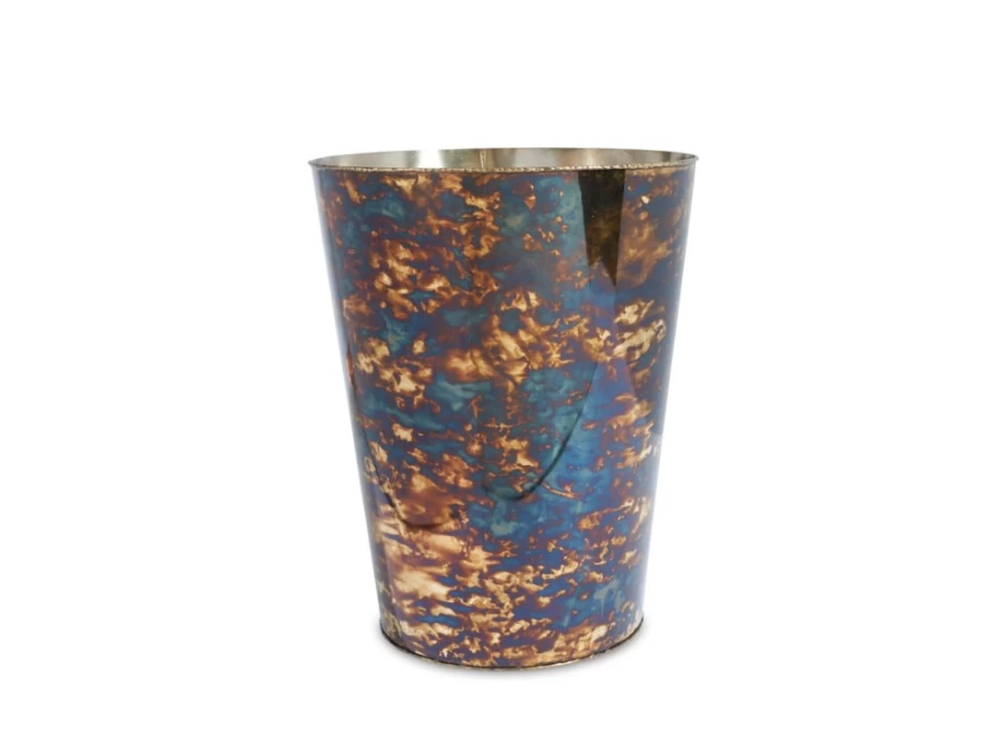 Julia Knight 11-Inch Rainbow Bronze Waste Basket - Elegant Cascade Design Trash Can for Home & Office