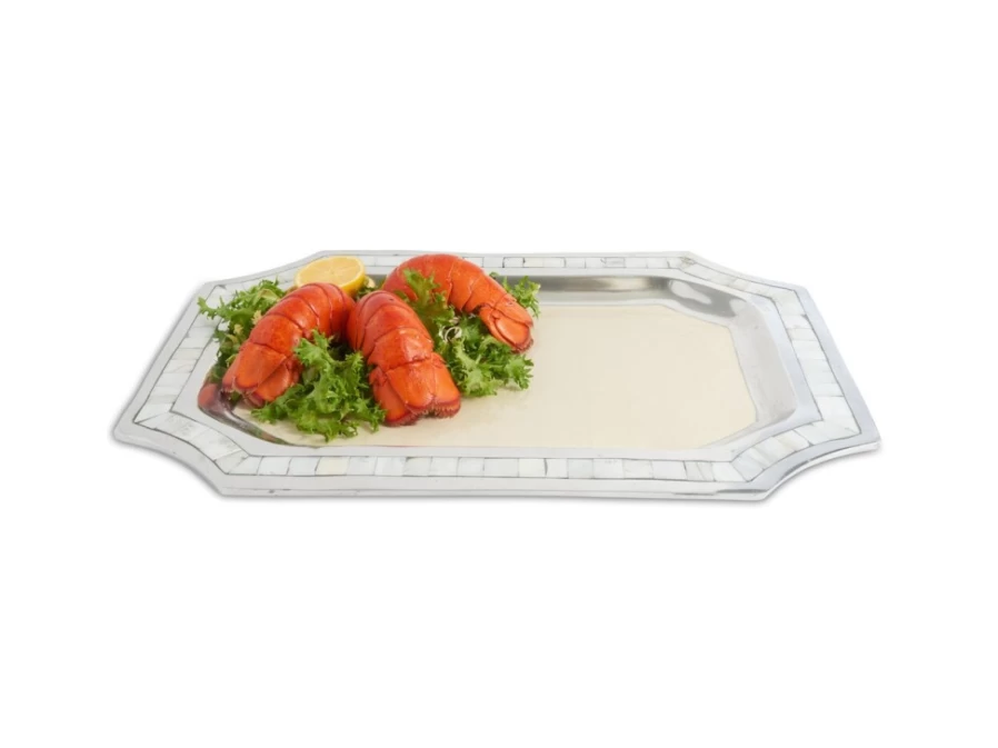 Julia Knight 20-Inch Octagonal Serving Tray for Winter & Snow Theme Dining