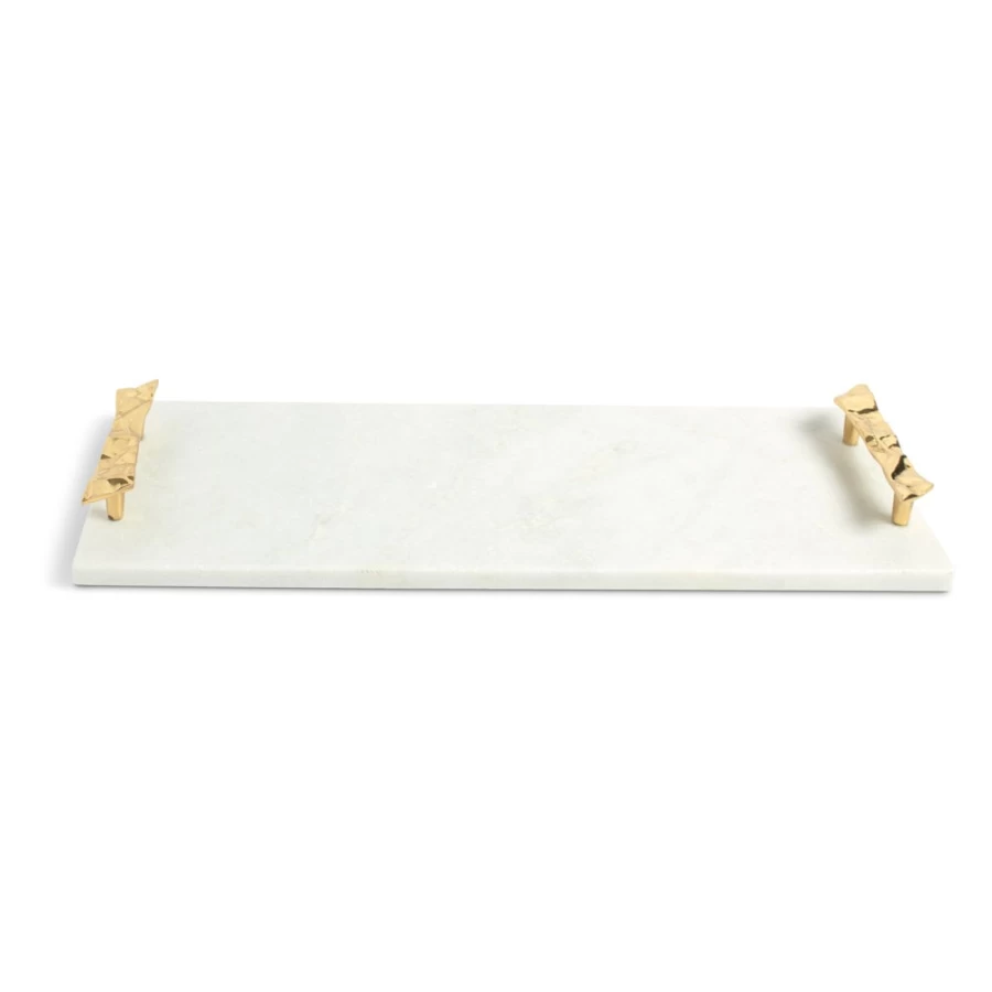 Julia Knight 18-Inch Elegant Marble Cheese Serving Tray with Handles, Perfect for Entertaining
