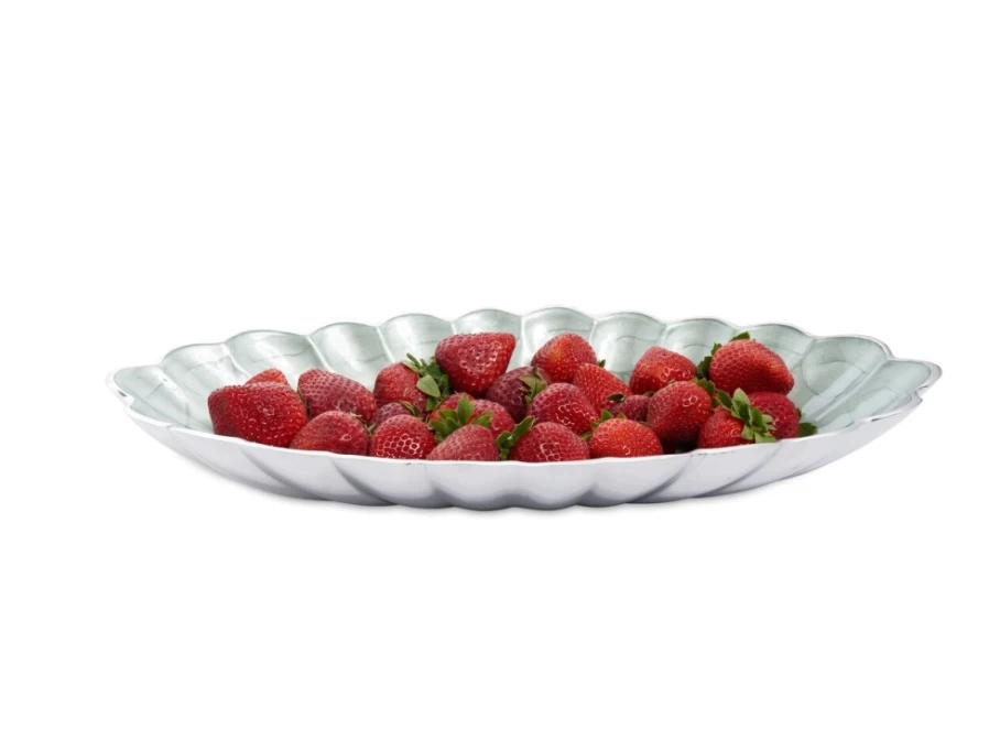 Julia Knight 16" Oval Porcelain Bowl with Peony and Hydrangea Floral Design