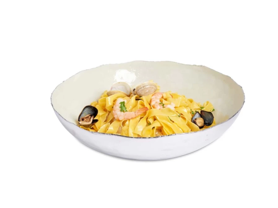 Julia Knight 14-Inch Shallow Cloud Design Ceramic Bowl - Cascade Collection
