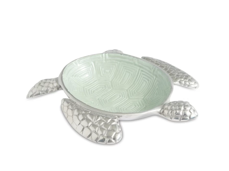 Julia Knight 10-Inch Sea Turtle Ceramic Bowl with Hydrangea Floral Design