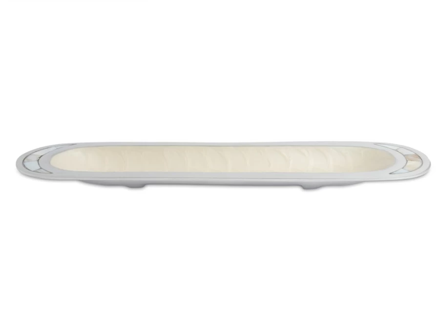Julia Knight 16-Inch Classic Snow-Themed Hors D'Oeuvres Serving Tray for Elegant Entertaining