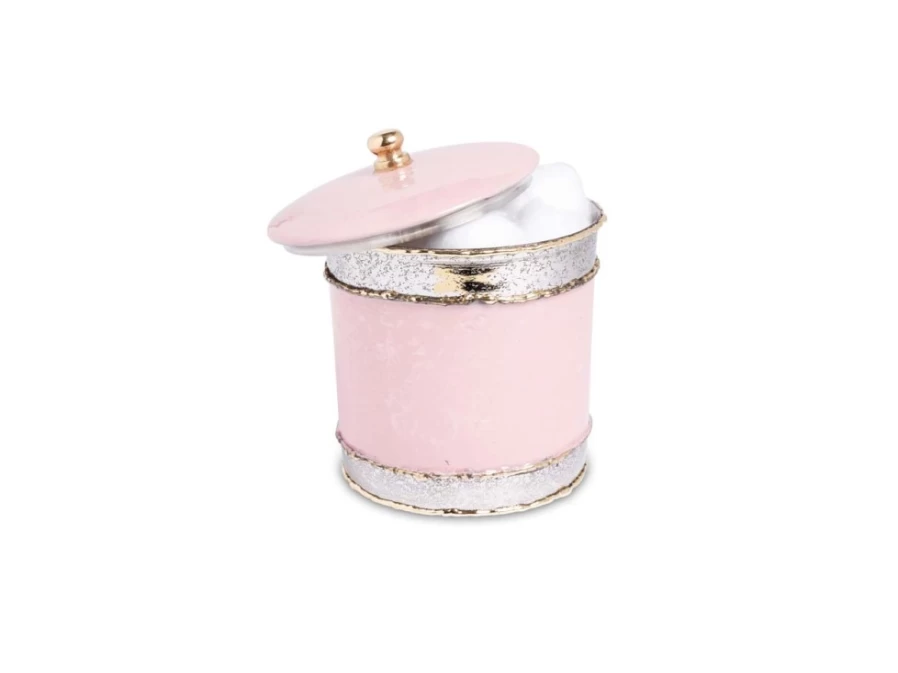 Julia Knight 5.5" Pink Lace Covered Canister - Vintage Kitchen Decor