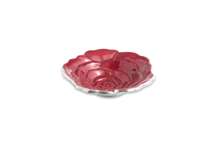 Julia Knight 4-Inch Rose Petite Bowl in Pomegranate Color - Elegant Ceramic Decorative Serving Dish
