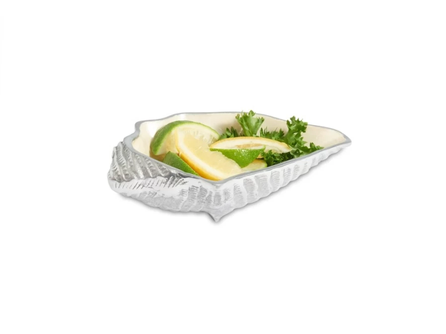 Julia Knight 8.25 Inch Decorative Conch Shell Bowl for Snow Display - Handcrafted Beach Home Decor