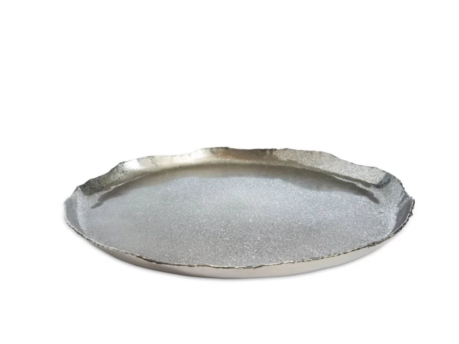 Julia Knight 13-Inch Frosted Glass Round Serving Tray – Elegant Cascade Design