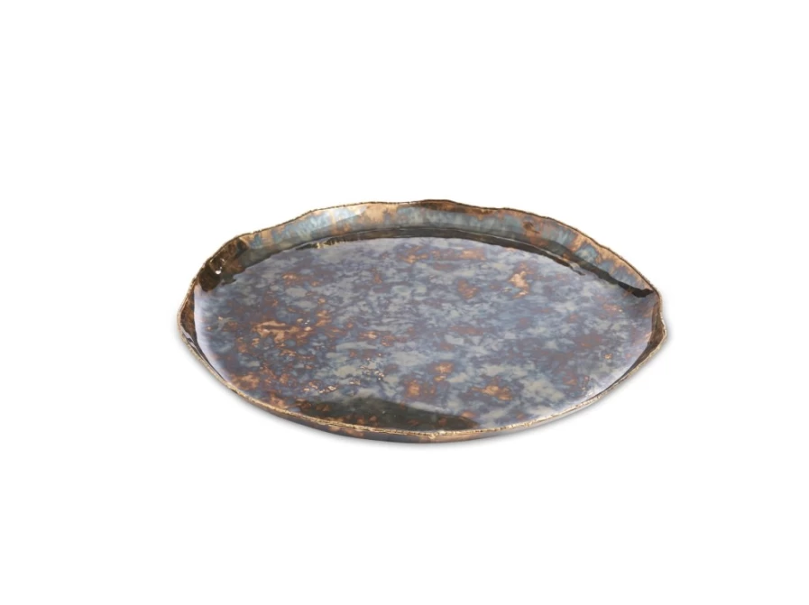 Julia Knight 13-Inch Round Decorative Tray in Rainbow Bronze Finish