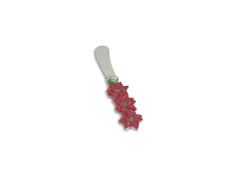 "Julia Knight Poinsettia Pomegranate Spreader - Festive Holiday Kitchen Tool"