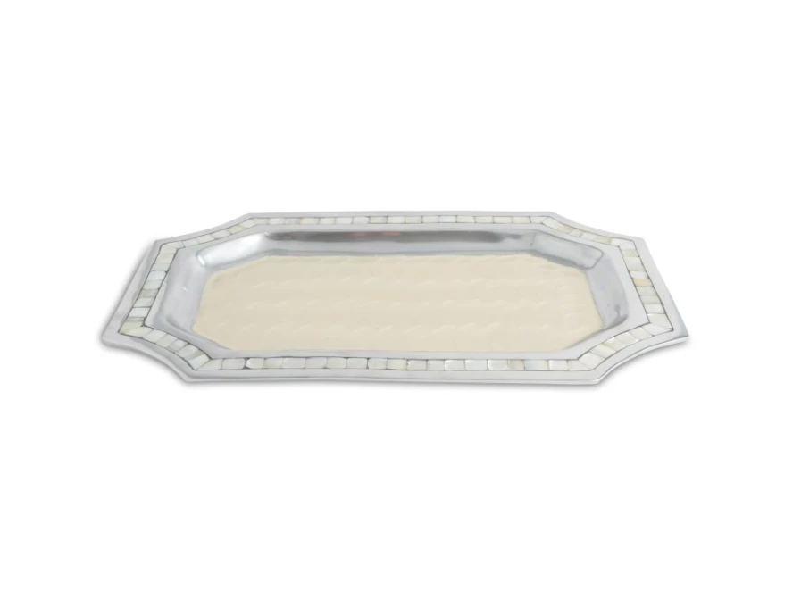 Julia Knight 16-Inch Octagonal Serving Tray - Classic Snow Design for Holiday Decor