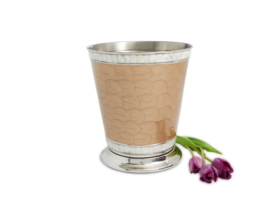 Julia Knight 9.75-Inch Classic Toffee Brown Wastebasket | Small Trash Can for Bathroom, Office, or Bedroom