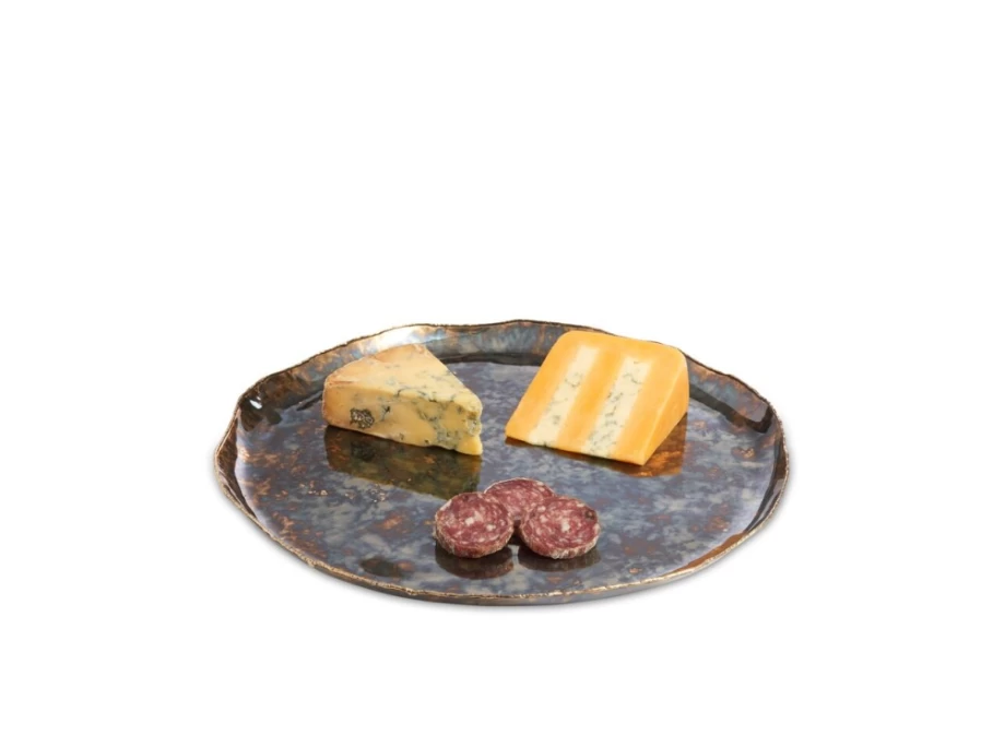 Julia Knight 13-Inch Round Decorative Tray in Rainbow Bronze Finish