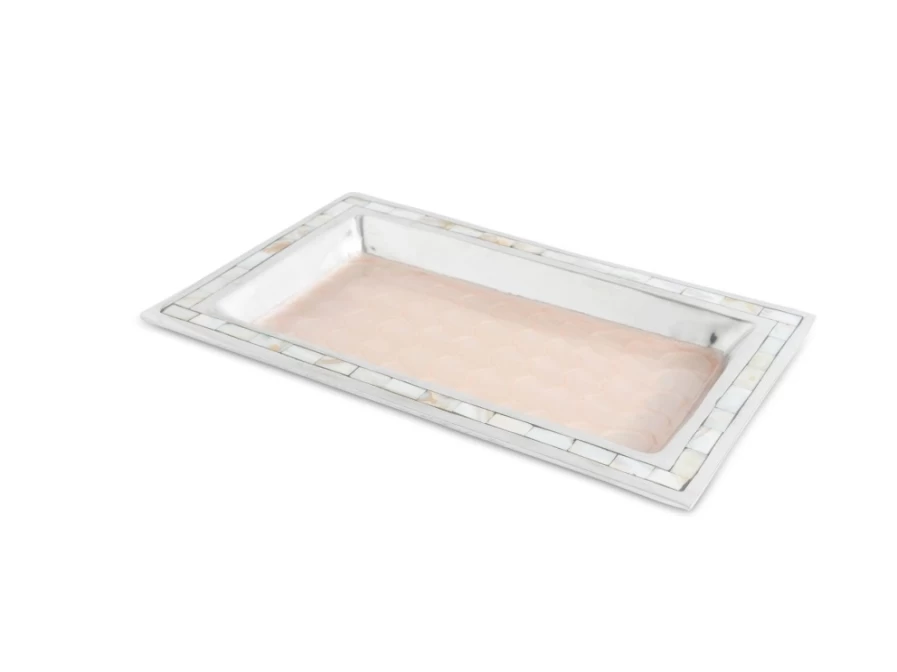 Julia Knight 12" Pink Ice Vanity Tray - Classic Elegant Makeup Organizer