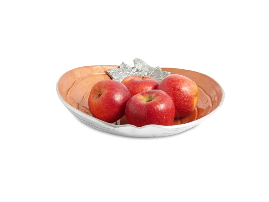 Julia Knight 12.5" Pumpkin Spice Decorative Bowl - Fall Harvest Kitchen Dining Serveware