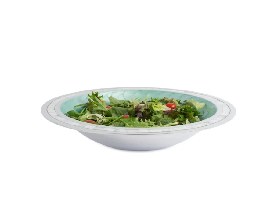 Julia Knight 15-Inch Aqua Blue Classic Round Serving Bowl – Durable & Stylish