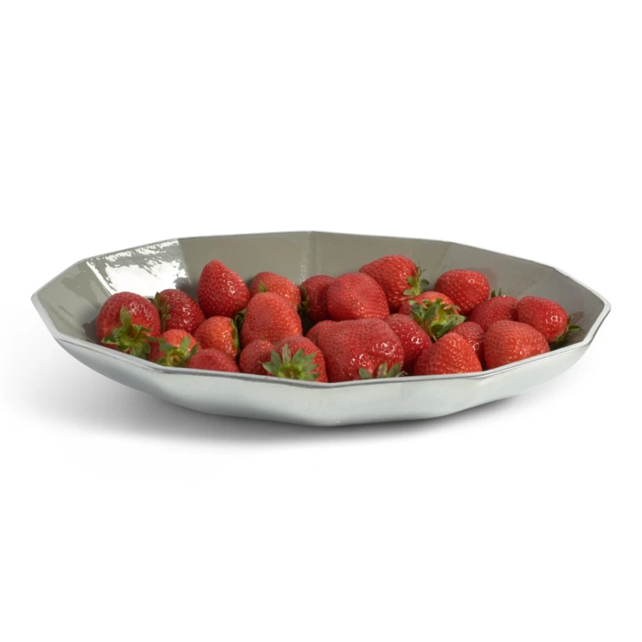 Julia Knight 16-Inch Platinum Oval Bowl – Elegant Dining & Serving Dish