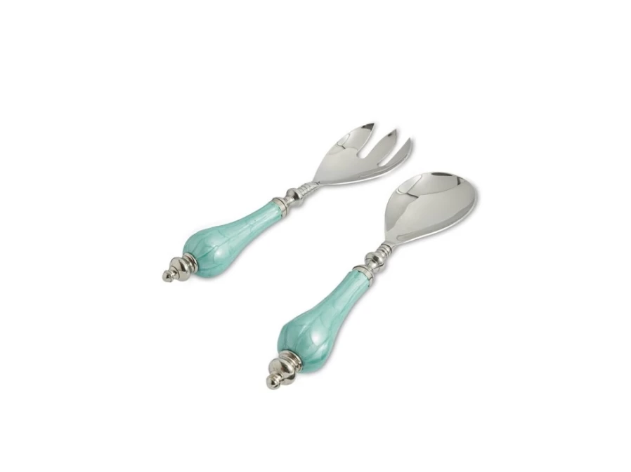 Julia Knight Aqua Peony Salad Serving Set - Elegant Floral Tableware for Dining & Entertaining