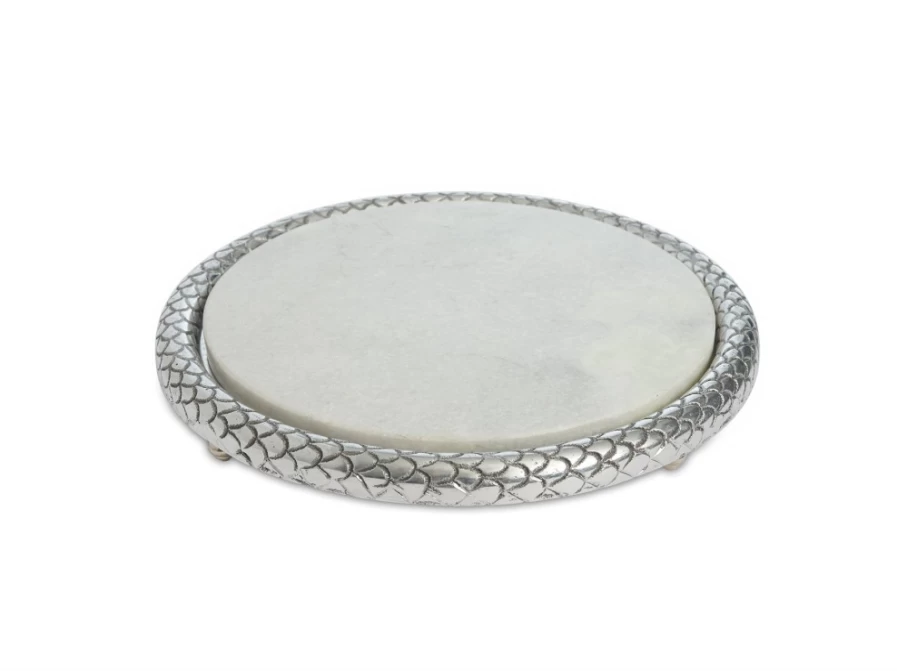 Julia Knight 11" Florentine Marble Cheese Board - Elegant Serving Tray for Charcuterie & Entertaining
