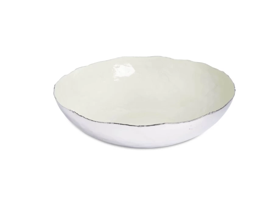 Julia Knight 14-Inch Shallow Cloud Design Ceramic Bowl - Cascade Collection