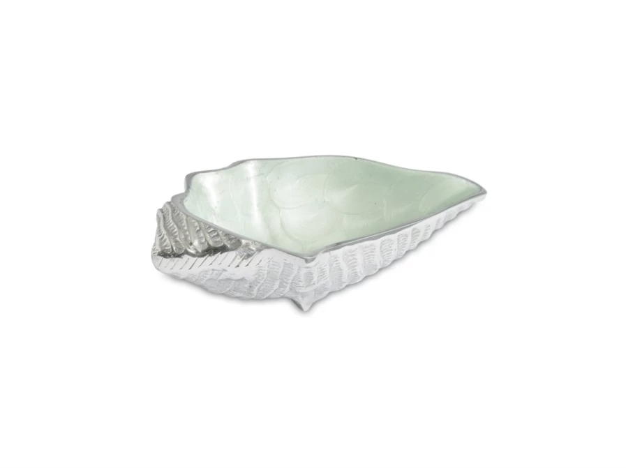 Julia Knight 8.25 Inch Decorative Conch Shell Bowl with Hydrangea Floral Design