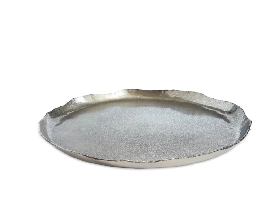 Julia Knight 13-Inch Frosted Glass Round Serving Tray - Cascade Collection
