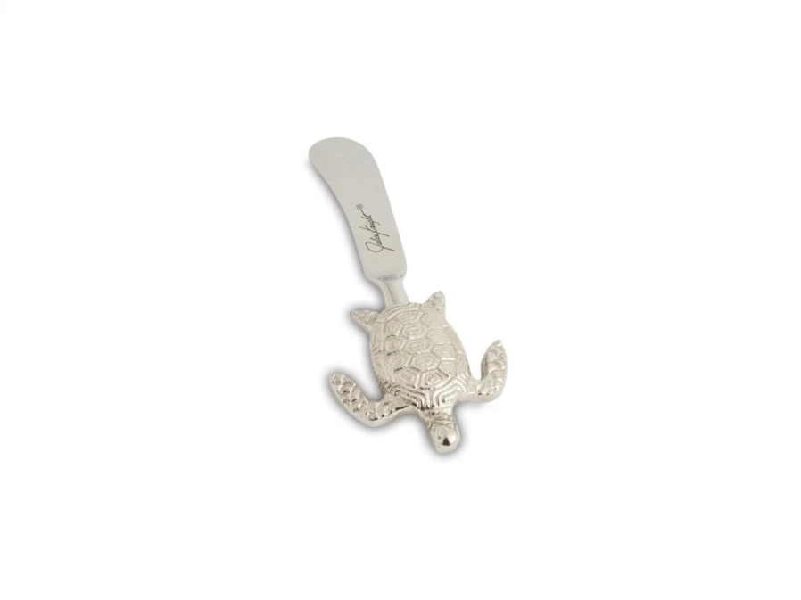 Julia Knight Silver Sea Turtle Spreader Knife - Elegant Stainless Steel Butter Spreader, Unique Marine-Themed Cutlery Gift