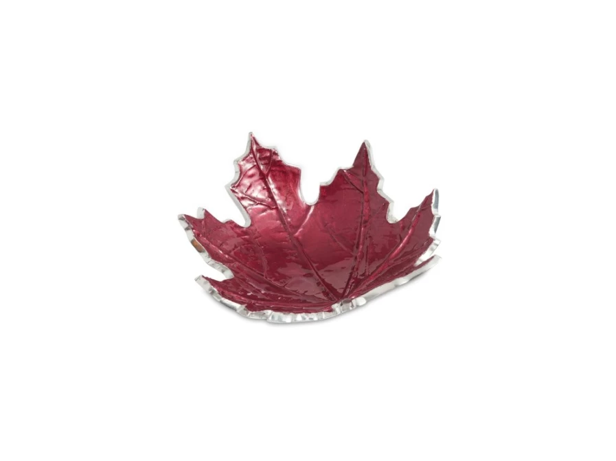 Julia Knight 6" Pomegranate Maple Leaf Petite Bowl - Handcrafted Ceramic Dish for Decor & Serving