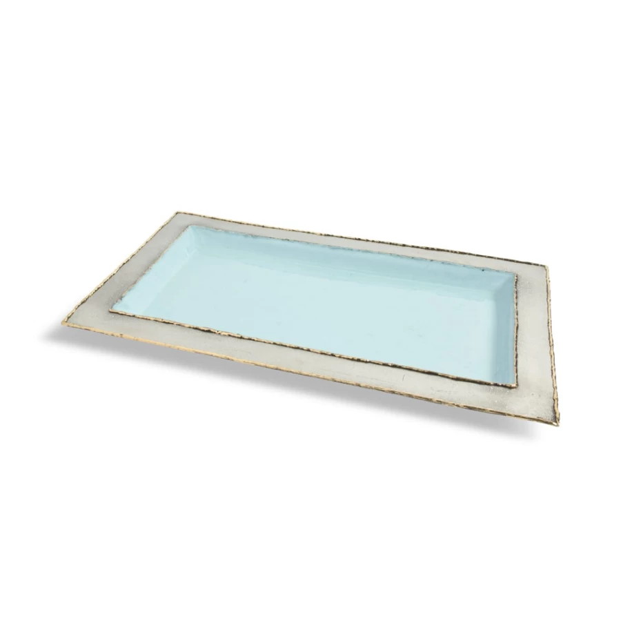 Julia Knight 12" Glacial Blue Vanity Tray - Elegant Bathroom Organizer