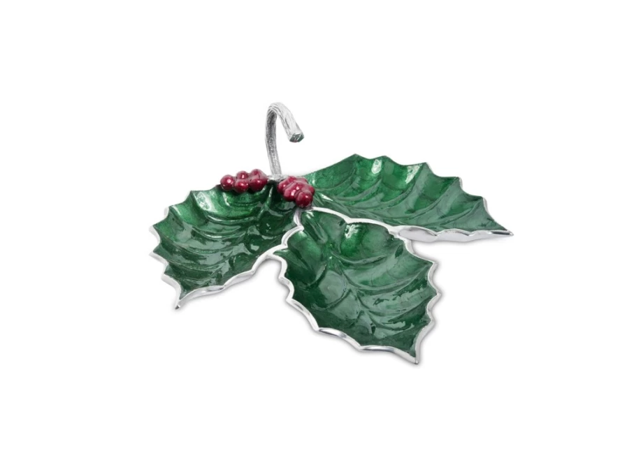 Julia Knight 13-Inch 3-Piece Emerald Green Holly Sprig Serving Set