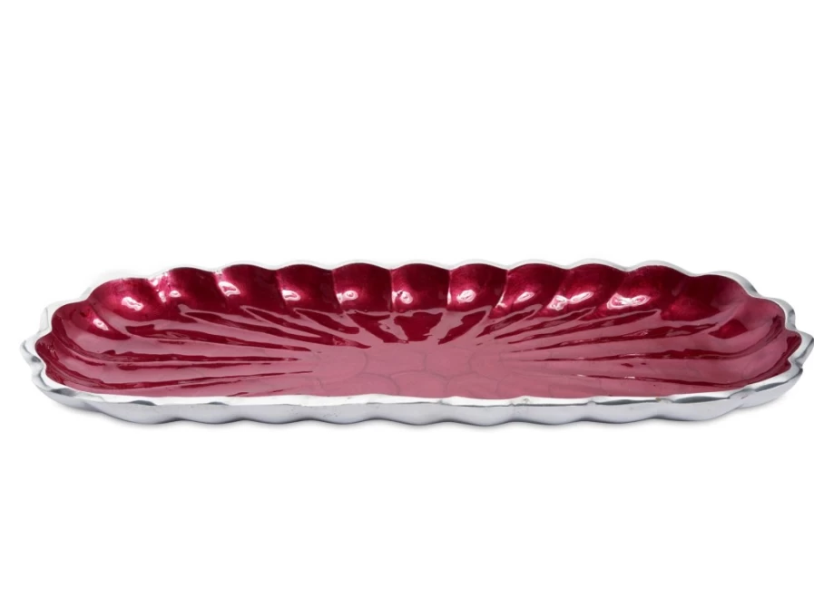 Julia Knight 14" Rectangular Peony & Pomegranate Decorative Tray
