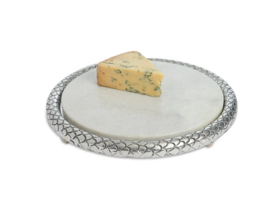 Julia Knight 11" Florentine Marble Cheese Board - Elegant Serving Tray for Charcuterie & Entertaining