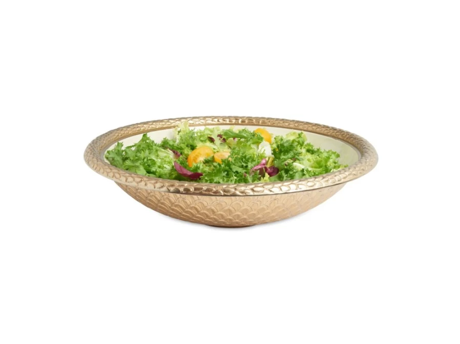 Julia Knight 15" Round Gold Snow Florentine Decorative Bowl