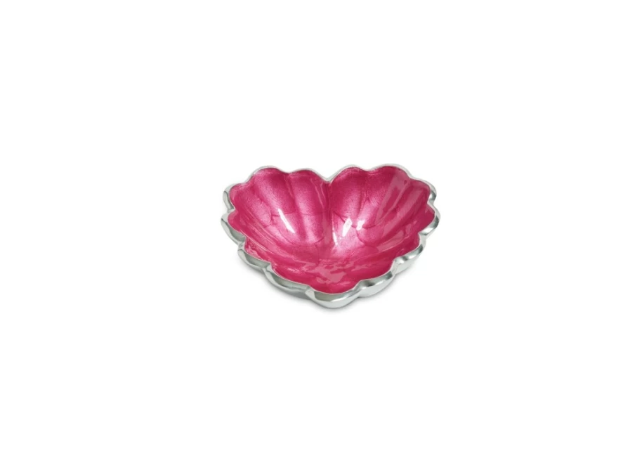 Julia Knight 4-Inch Heart-Shaped Bowl with Raspberry Design - Decorative Ceramic Serving Dish