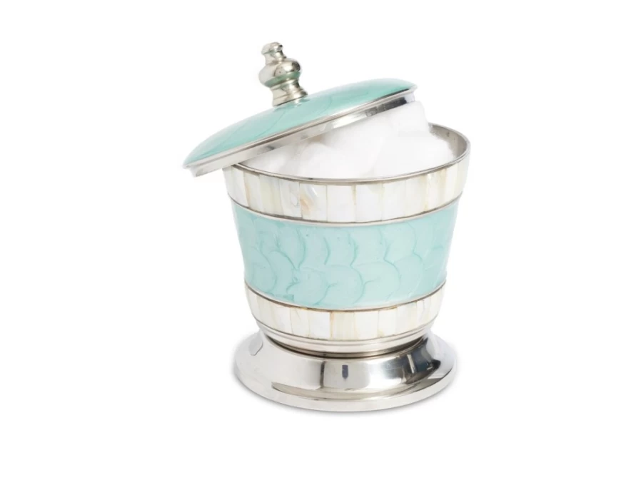 Julia Knight 5.5-Inch Aqua Blue Classic Covered Canister for Kitchen Storage