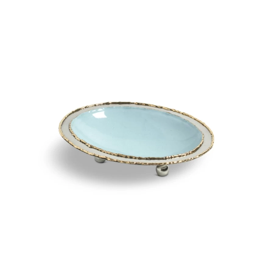 Julia Knight 6-Inch Glacial Blue Soap Dish for Bathroom – Cascade Style Ceramic Holder
