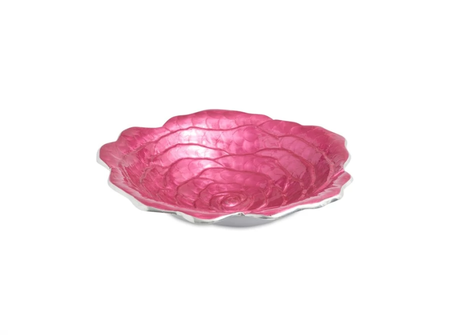 Julia Knight 15-inch Decorative Rose Bowl in Raspberry Pink - Handcrafted Ceramic Serving Bowl for Dining & Home Decor