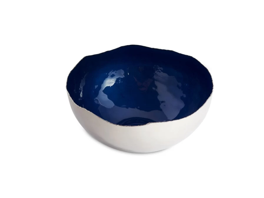 Julia Knight 10-Inch Cobalt Blue Cascade Ceramic Bowl - Handcrafted Decorative Serving Bowl