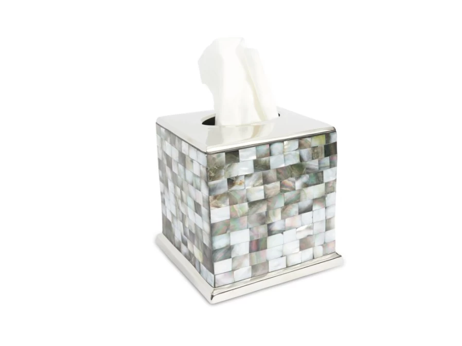 Julia Knight Classic 5" Tahitian Pearl Tissue Box Cover - Handcrafted Luxury Home Decor